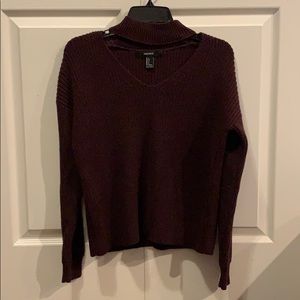 Keyhole Neckline Knit Sweater